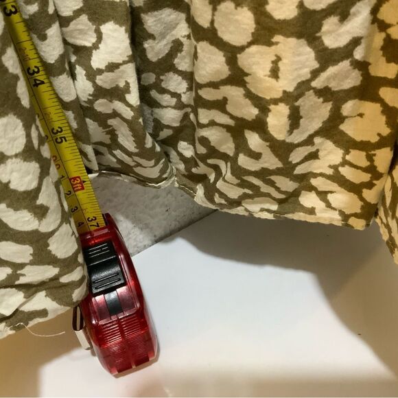 LOVE STORIES x H&M Tiered Beach Tunic Oversized Mini Dress Khaki Leopard Small - Picture 3 of 9